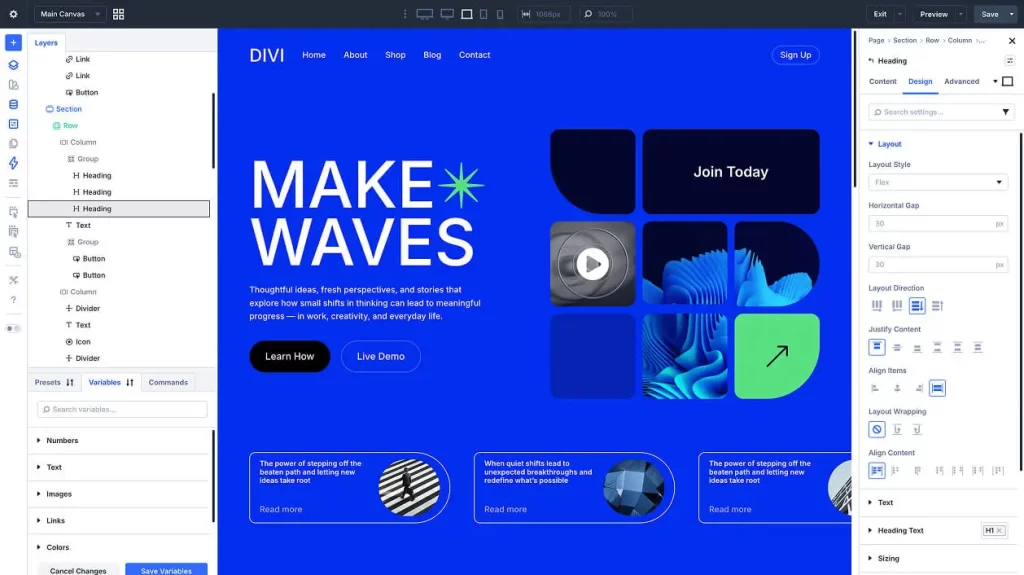 Divi page builder