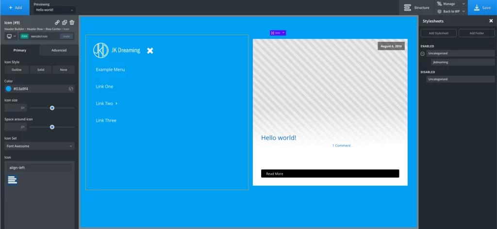 Oxygen page builder