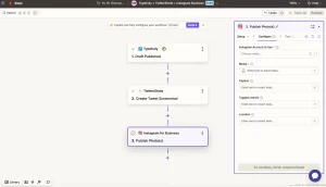 création d'un zap en mode linéaire zapier automatisation